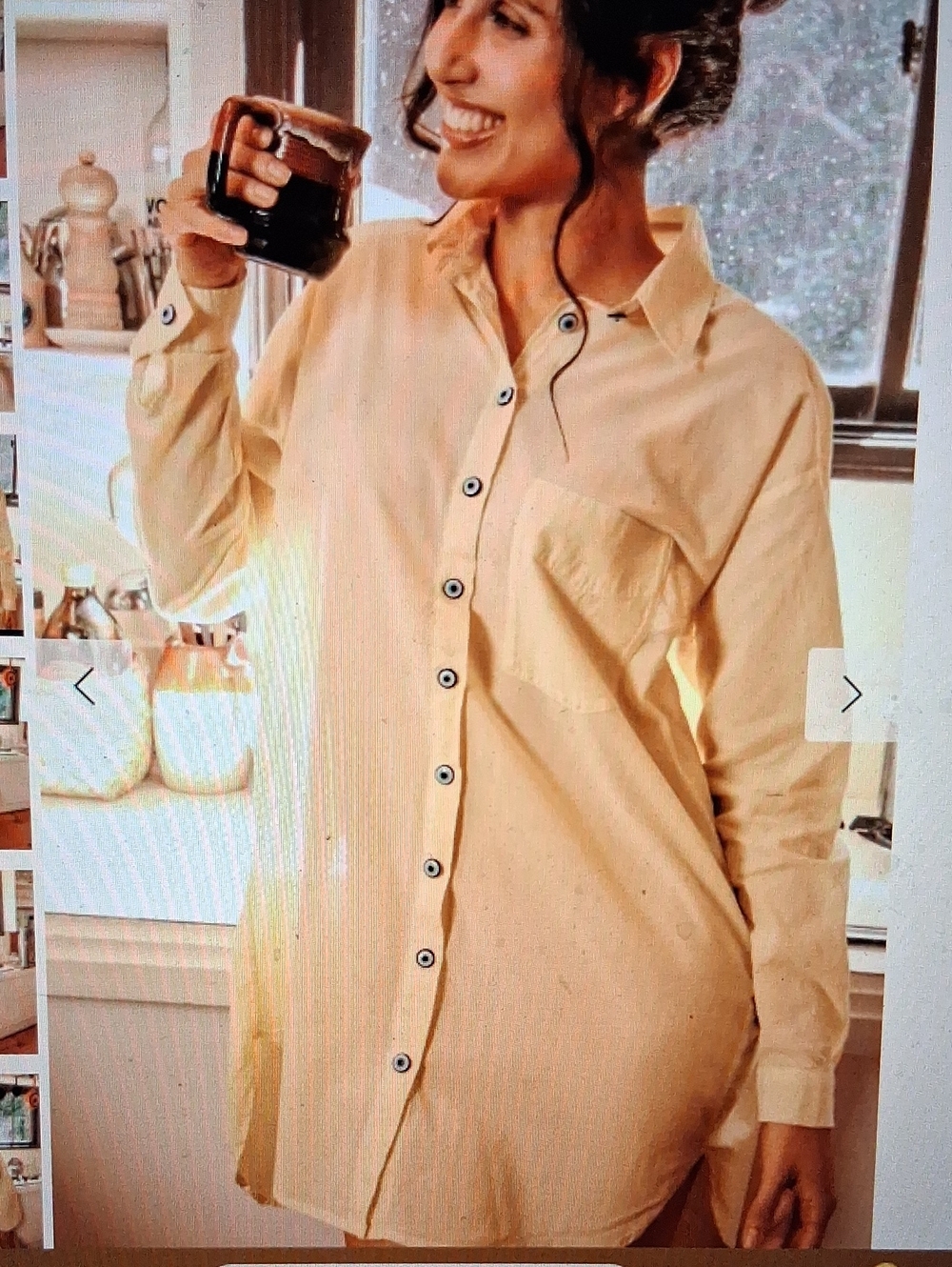 NWOT Oddbird Nese Dress Button Down Shirt Butter Yellow S